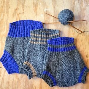 Set of 3 Wool Baby Knitted Bloomers Soakers Diaper Covers